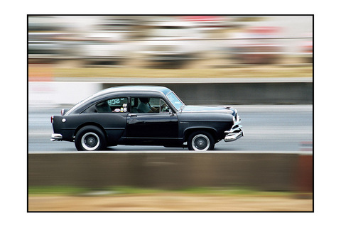 This old henry J hot rod drag racing at Mission Speedway in British Columbia