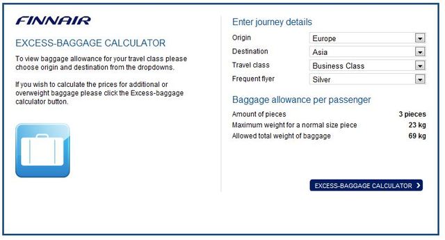 ba excess baggage